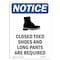 Signmission OSHA Notice Sign, Closed Toed Shoes With Symbol, 7in X 5in Decal, 5" W, 7" H, Portrait OS-NS-D-57-V-10689 - alternate 1